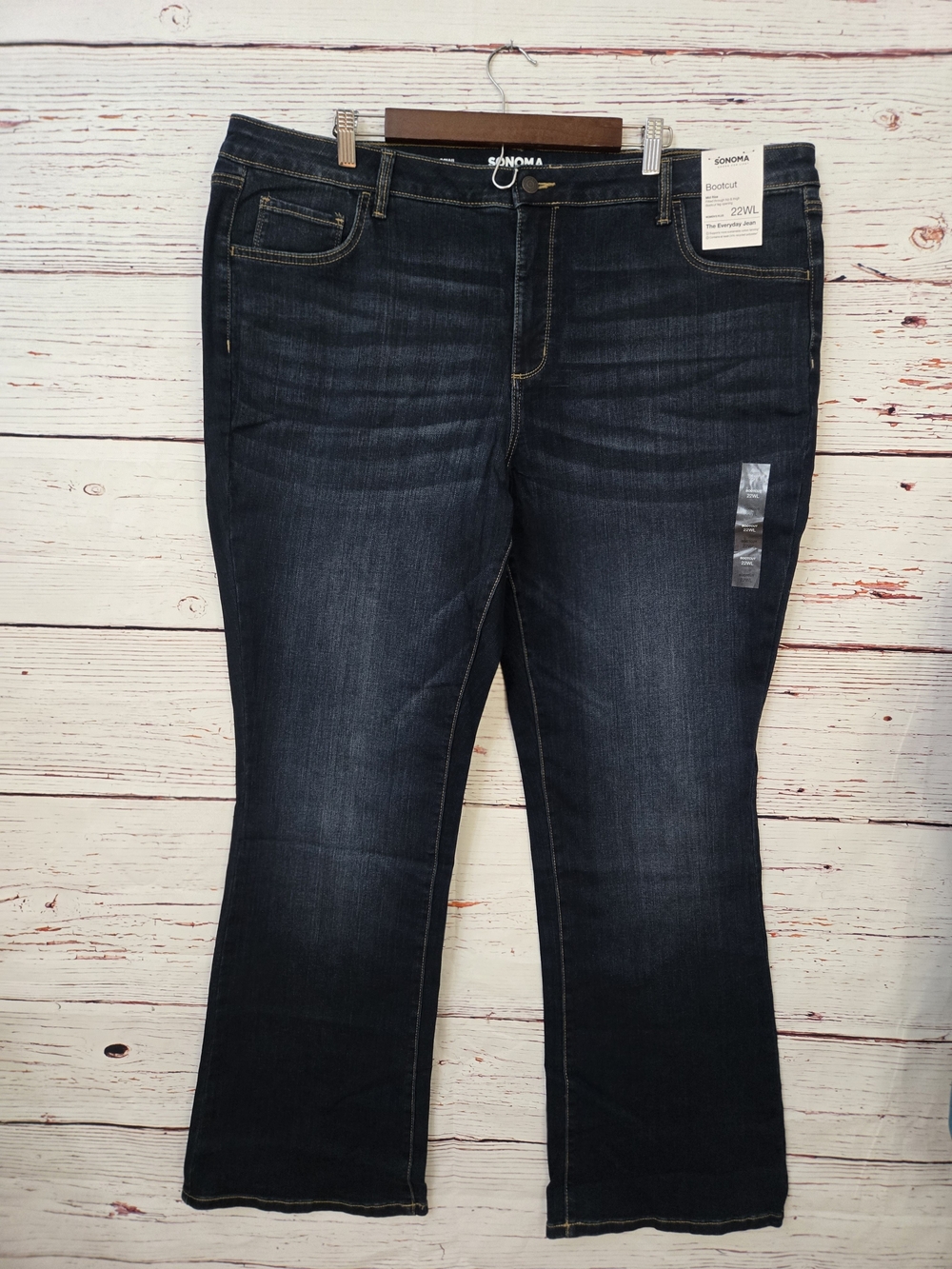 NWT Sonoma The Everyday Jean Women's Plus Size 22WL Bootcut Dark Wash Jeans